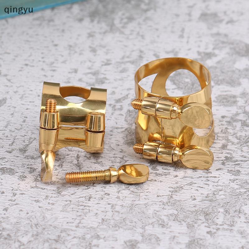 [qingyu] Sax แซ็กโซโฟน Mouthpiece Ligature คลิป Climp ทนทาน Fastener Cap สําหรับ Alto/Sub Alto/Treble Sax แซ็กโซโฟนคลิปใหม่สต็อก