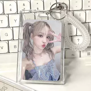 Justz อะคริลิค Photocard Holder Kpop Idol Card Holder โปร่งใสแขนแบบพกพา ID Bus Card Protector จี้พวงกุญแจ tz