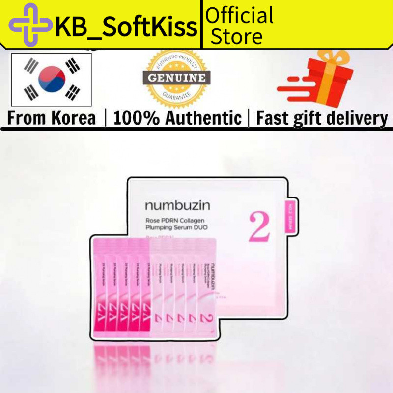 NUMBUZIN เบอร์ 2 Rose PDRN Collagen Plumping Serum Duo 2 ชิ้น 10ea สูตรเข้มข้นเพิ่มความตึงและความอวบ