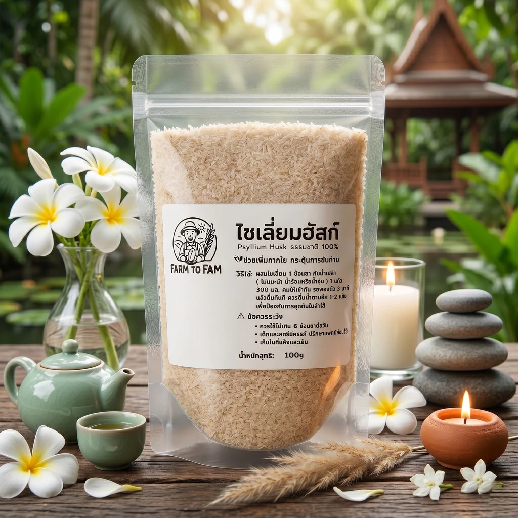 ไซเลี่ยมฮัสค์ Psyllium Husk ใยอาหารจากธรรมชาติ เนื้อขาวสะอาด คัดเกรดพรีเมียม