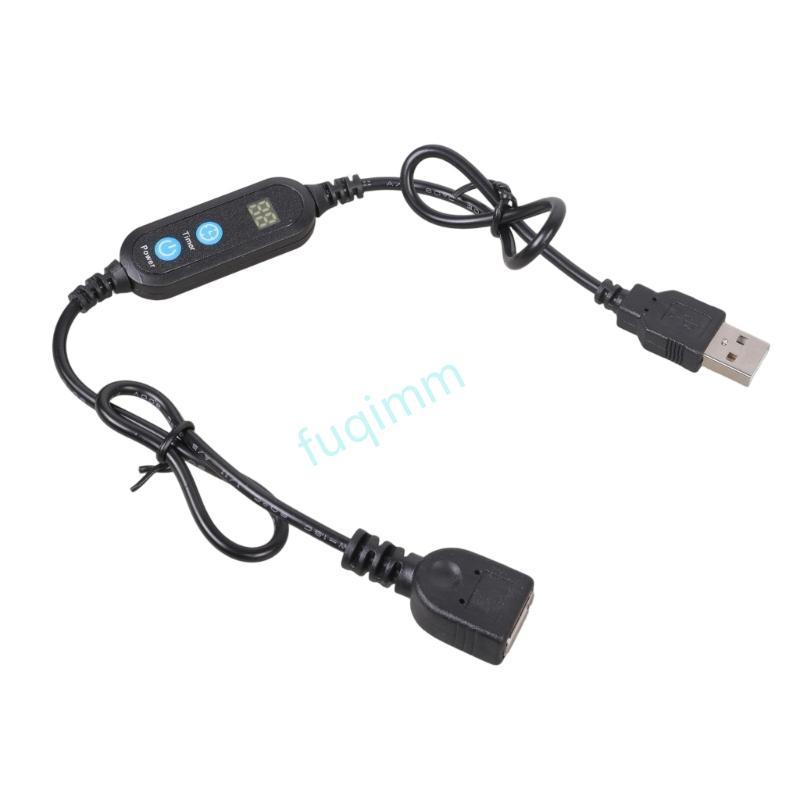 FQMM ปรับรอบ USB Timer สายไฟ USB 1-24ชั่วโมงนับถอยหลังจอแสดงผลสําหรับเครื่องชาร์จไฟประสิทธิภาพพลังงาน