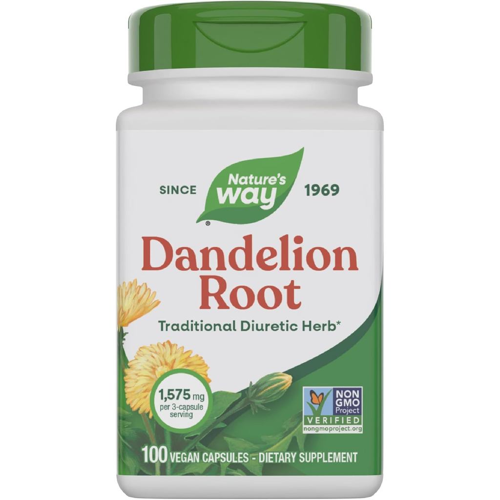 Nature's Way Dandelion Root Capsules, Traditional Diuretic Herb, 1,575 mg Dandelion Root per 3-Capsu