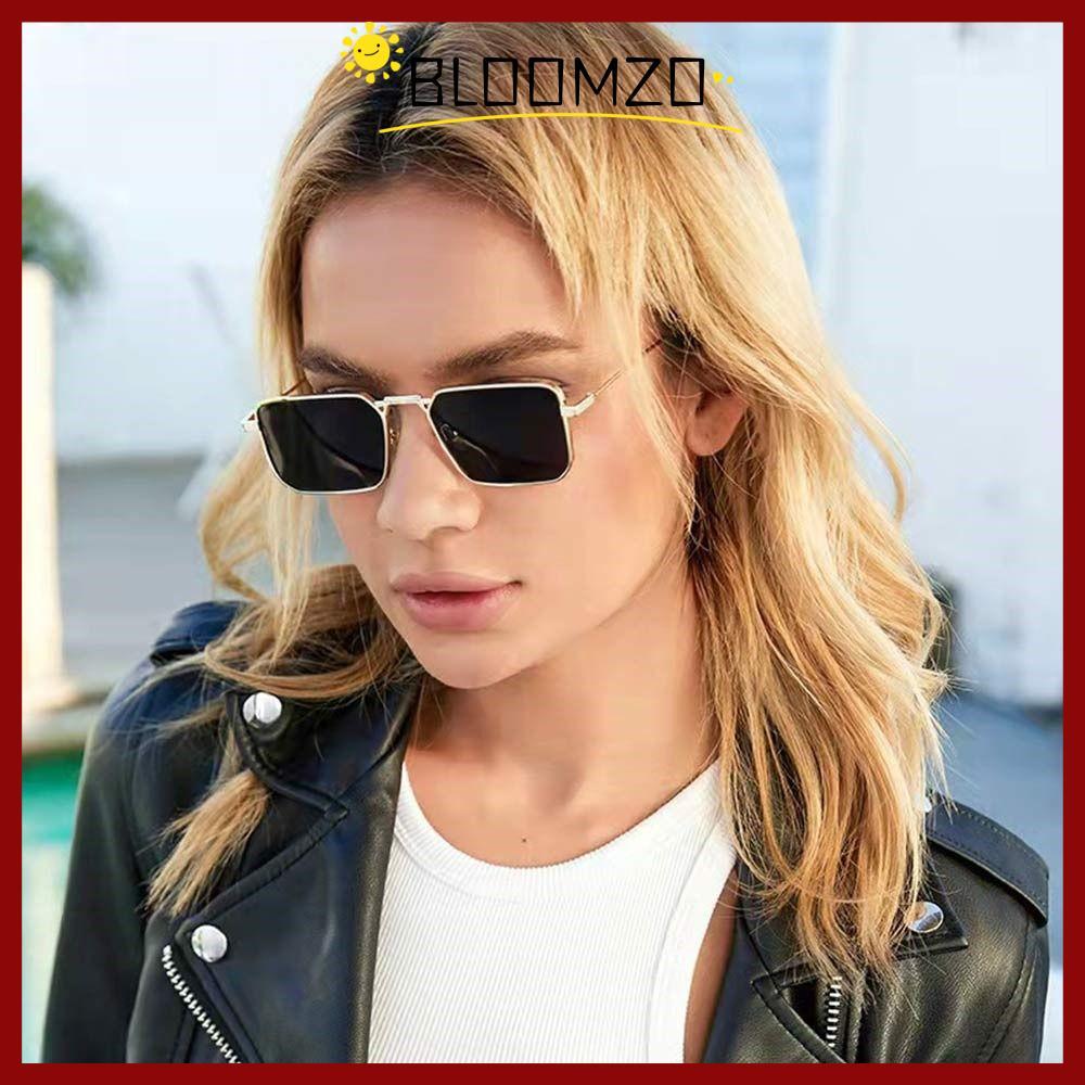 in stockBLOOMZO Punk Sun แว่นตา, UV400 Protection Travel สี่เหลี่ยมผืนผ้าแว่นตากันแดด,แฟชั่นสีแคนดี้กรอบโลหะ Shades สําหรับผู้หญิงและผู้ชาย