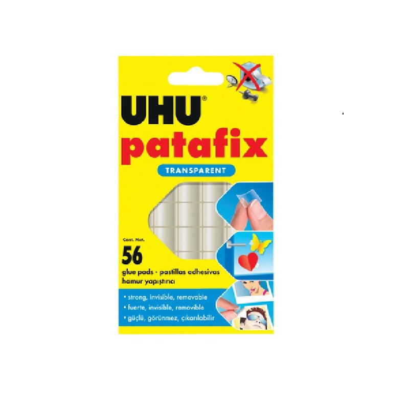 กาวดินน้ำมัน แผ่นใส (56แผ่น) UHU Patafix