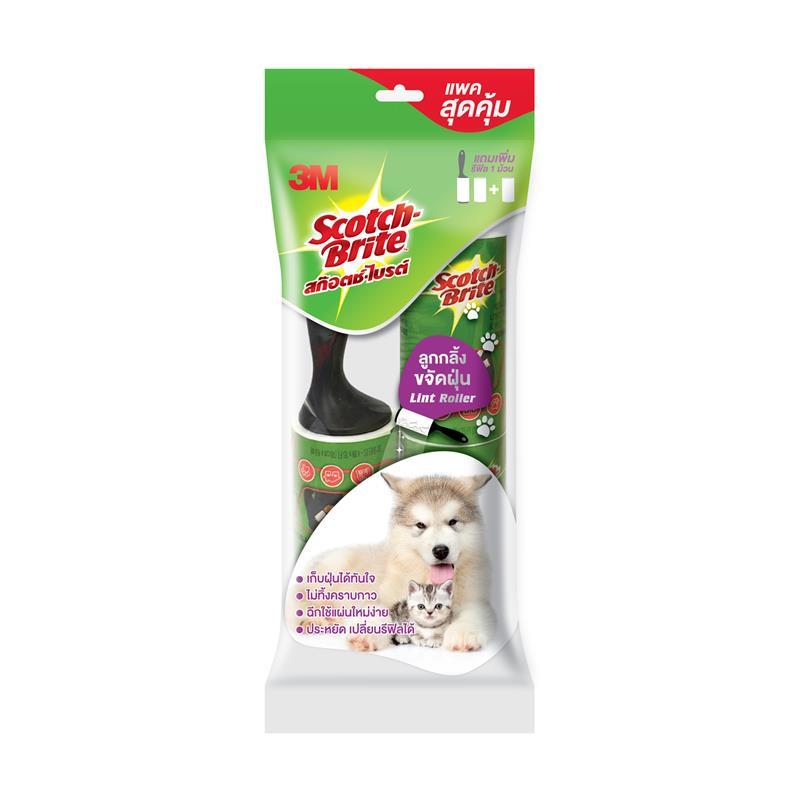 ลูกกลิ้งขจัดฝุ่น (30แผ่น)+รีฟิลล์ สก๊อตช์-ไบรต์