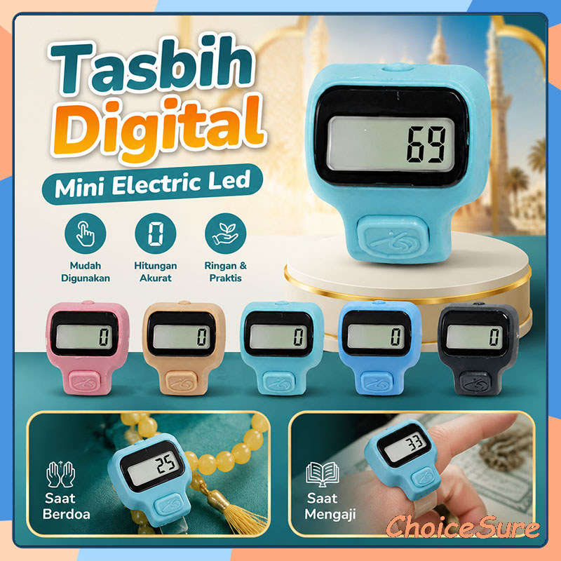 Mini Electric LED Digital Tasbih / Tally Counter Zikir Counter / Digital LED Tasbih Ring Model (แถมก
