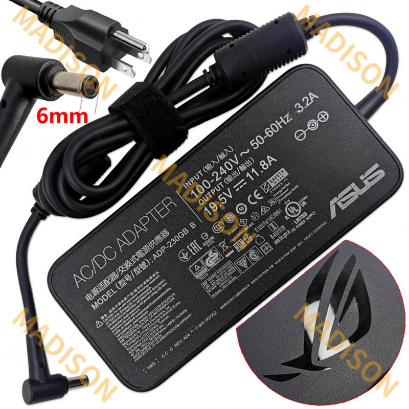 ใหม่ 11.8a 230W แล็ปท็อปอะแดปเตอร์ AC สําหรับ Asus ROG Zephyrus gx701gx gl703gs gl504 gx502gv gx531gw gu502gv gx501vsi ADP-230EB T ADP-230GB b ADP-230GB b ab D 6 มม.อะแดปเตอร์