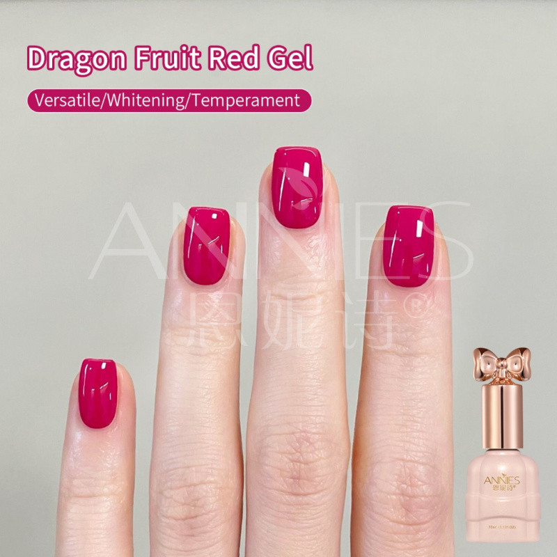 ANNIES ยาทาเล็บสีแดงแก้วมังกร 16 มล. เจลแห้งเร็วสีทึบแต่งเล็บติดทนนาน
