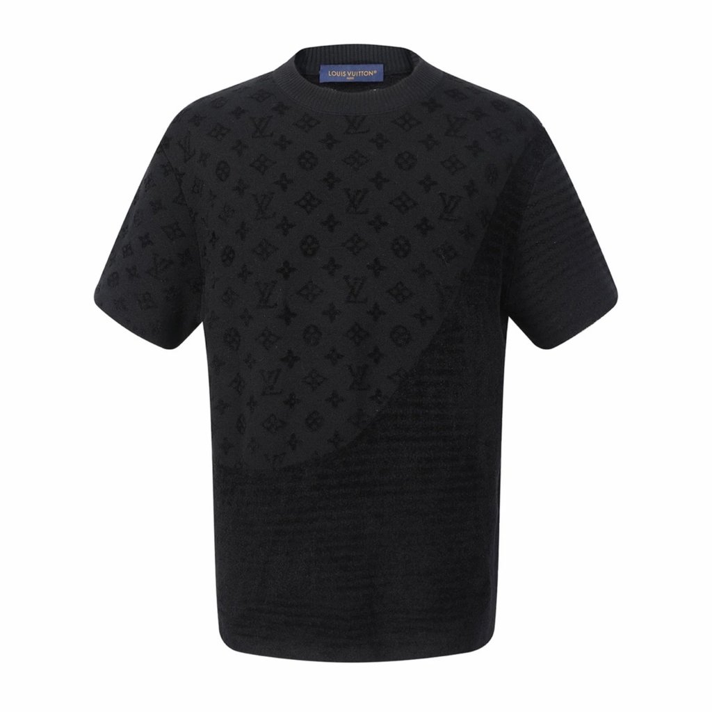 ระดับเพดาน V เย็บโลโก้ Jacquard นุ่มเป็นมิตรกับผิวสบาย Texture รอบคอสบายๆแฟชั่น All-Match เสื้อยืดแข