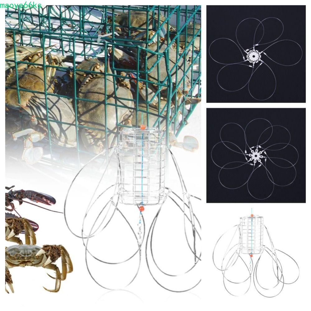 MAOYE 8 Laps Crab Fishing CAGE, Lure Trap กรงปลา Crab Handching Tool, กรงเหยื่อสแตนเลสลวด Feeder Cra