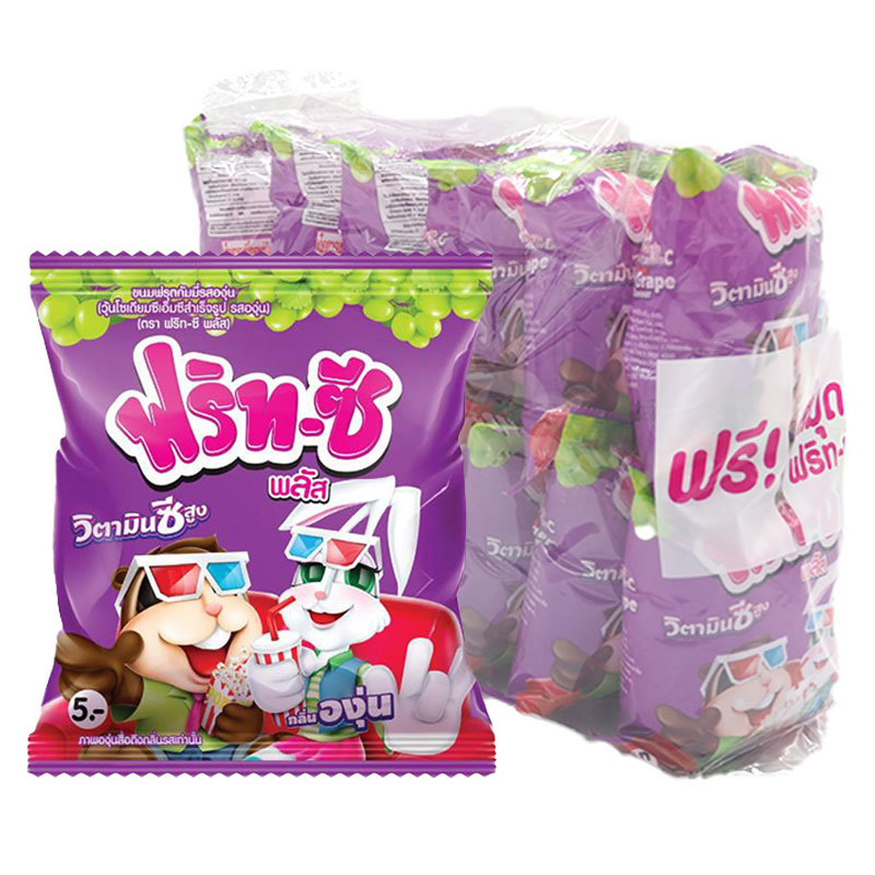 ฟริทซี พลัสกัมมี่องุ่น 22 ก. x 12 (FRIT-C Plus Grapefruit 22 g x 12) โปโลแมน POLOMAN