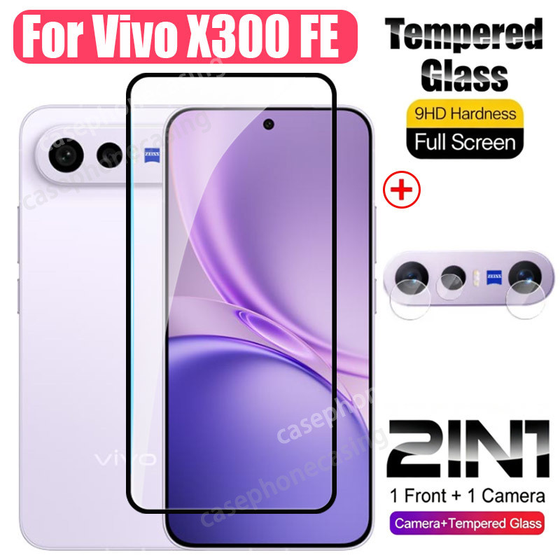 2in1 กระจกนิรภัยสําหรับ Vivo X300 FE X300FE 4G 5G 2026 4in1 ป้องกันหน้าจอกล้องฟิล์ม Anti Scratch 9H ความแข็งคลุมทั้งหมดกระจกนิรภัยใสฟิล์ม HD ฟิล์มป้องกัน