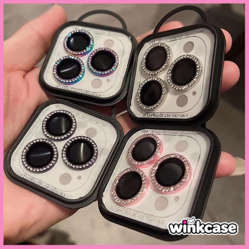 😲film lens for iPhone17 11 12 13 14 15 16PROMAX ฟิล์มป้องกันเลนส์กล้องขอบเพชรสำหรับไอโฟน14 15 16PLUS 11 12MINI การขายส่ง