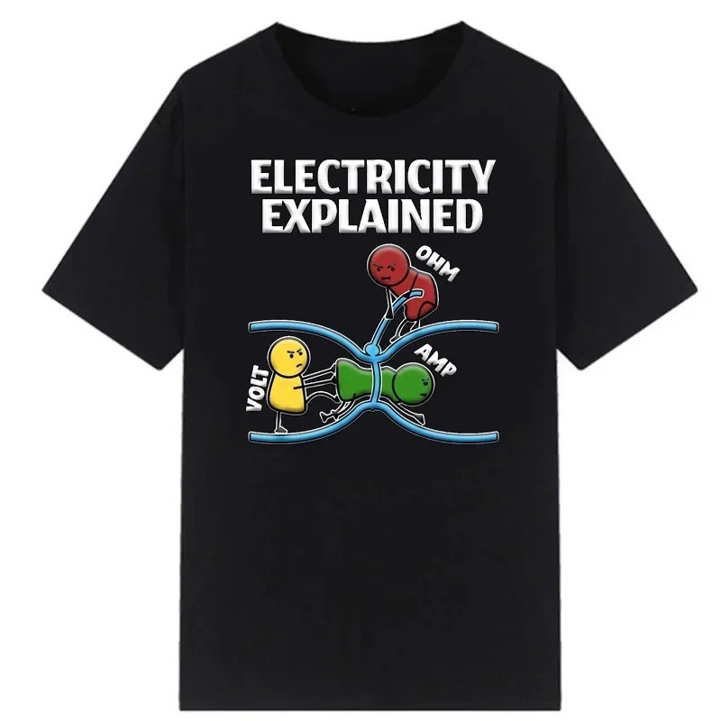 เสื้อยืดลายกราฟิกวิศวกรไฟฟ้า Ohm's Law Ohm Electronics สำหรับผู้หญิง ผู้ชาย และเด็กชาย เสื้อยืดคลาสส