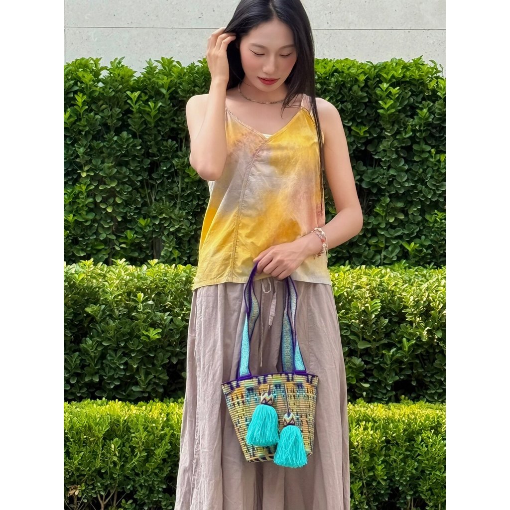 แบบดั้งเดิม Tribe wayuu กระเป๋าขนาดเล็กกระเป๋าทอมือ South American Bucket wayuu กระเป๋า Crossbody
