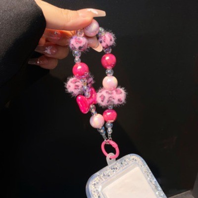 เสือดาวพิมพ์ลูกขนโบว์โซ่โทรศัพท์มือถือเคสโทรศัพท์ผู้หญิงเช รูปที่ 8