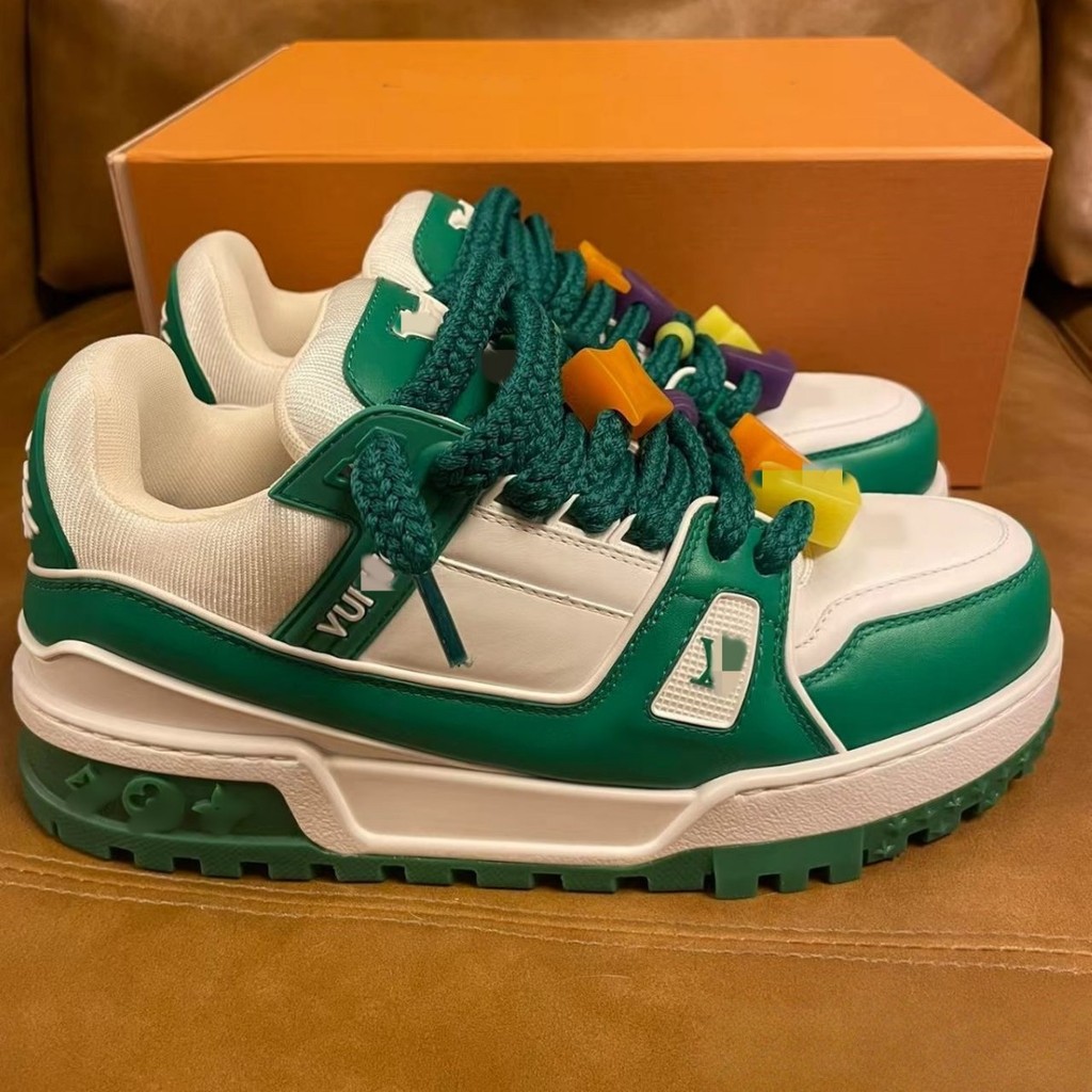 รองเท้าผ้าใบพื้นหนา เทรนเนอร์ Maxi เสริมส้น Unisex LV Trainer