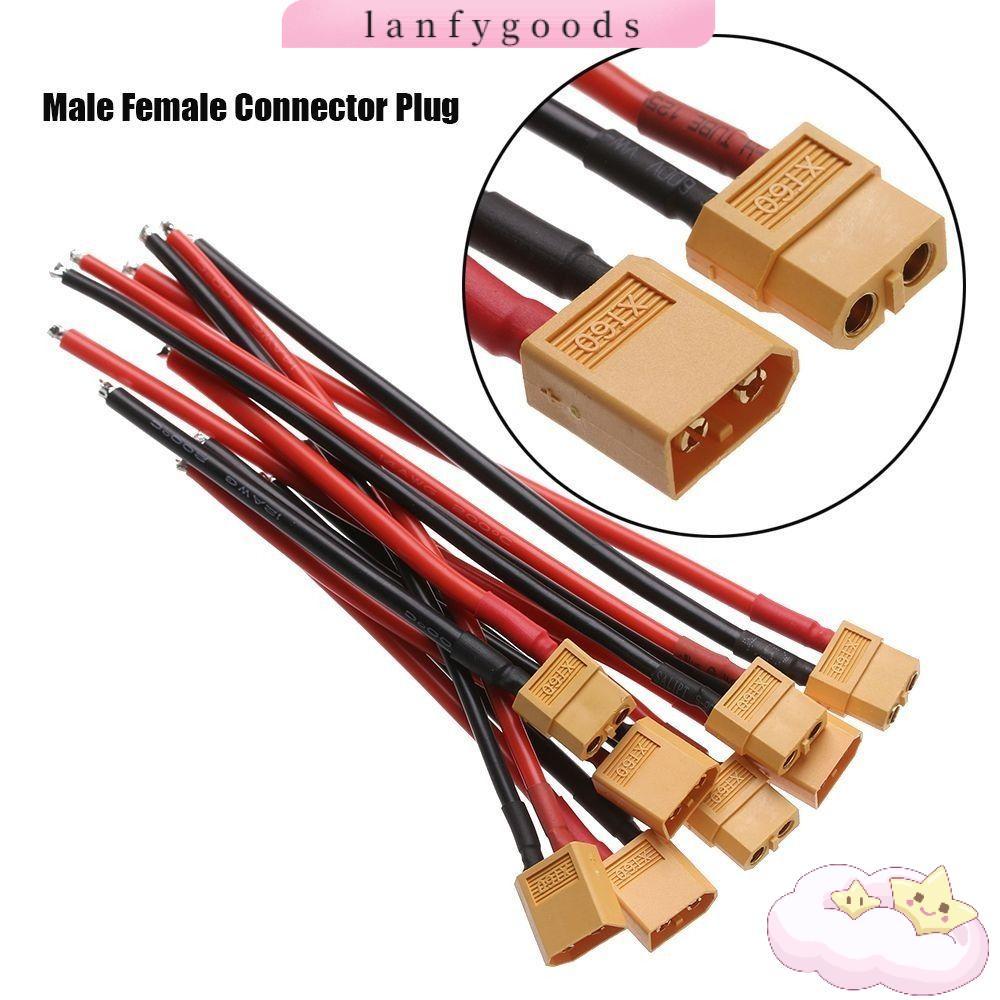 LANFYGOODS XT90 Connector, 2 รูปแบบหญิง / ชาย 100 มม. XT90 Connector, คุณภาพสูงแบตเตอรี่ปลั๊กชิ้นส่ว
