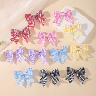 2 ชิ้นสาวคลิปผมน่ารักริบบิ้น Bowknot สําหรับเด็ก Handmade Bows Hairpin Barrettes Headwear เด็กอุปกรณ์เสริมผม