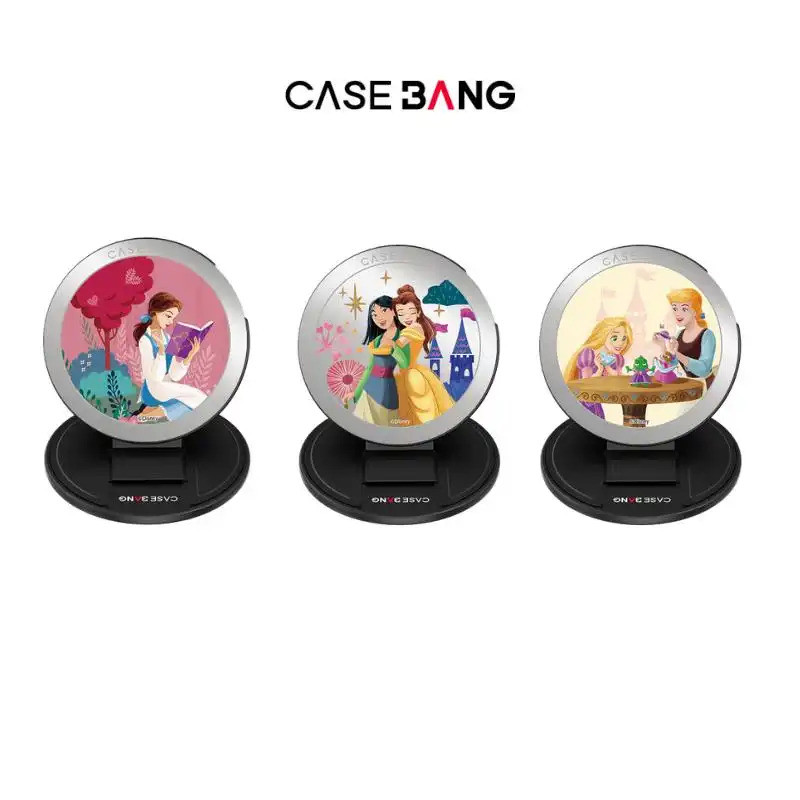 CASEBANG Disney Princess Phone Grip Stand, การออกแบบทรายดูด, เข้ากันได้แม่เหล็ก, โครงสร้างที่ถอดออกได้แม่เหล็ก