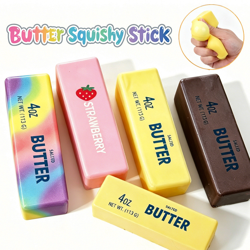 Butter Stick Squishy ขนาดพกพามือบีบ Fidget ของเล่นเพื่อปล่อยความดันทุกวันและความตึงเครียดประสาท