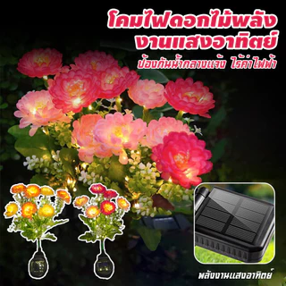 ไฟโซล่าเซลล์ LED รูปดอกบัวหิมะ 7 ดวง กันน้ำระดับIP65 ระบบเปิดปิดอัจฉริยะอัตโนมัติ เหมาะตกแต่งสวนและสนามหญ้า