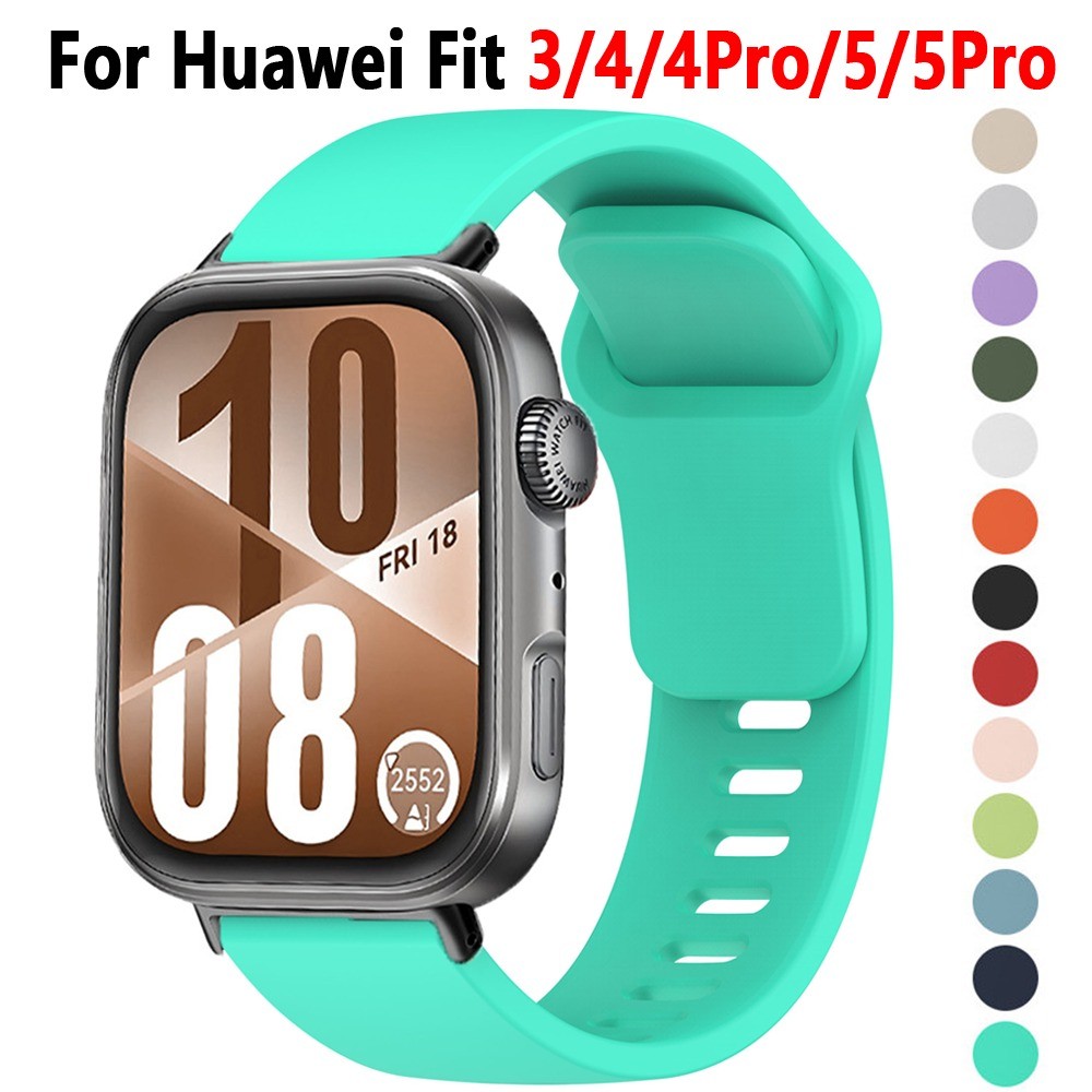สายซิลิโคนสําหรับ Huawei Watch Fit 5 5Pro สายรัดข้อมือกีฬาระบายอากาศสําหรับ Huawei Fit 3 4Pro