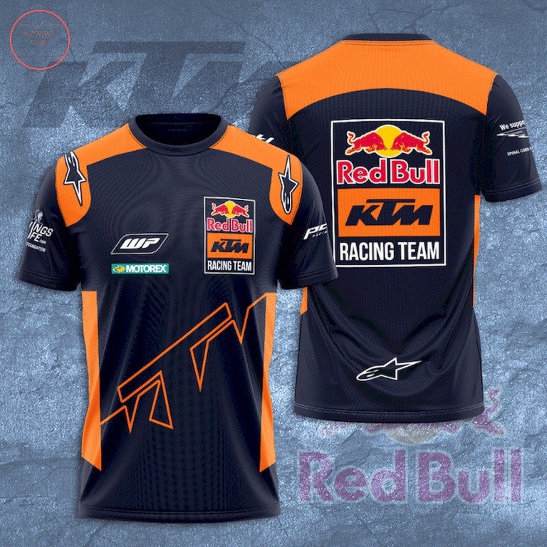 Red Bull KTM Racing Team Full Print Quick-Dry Casual T-Shirt Top