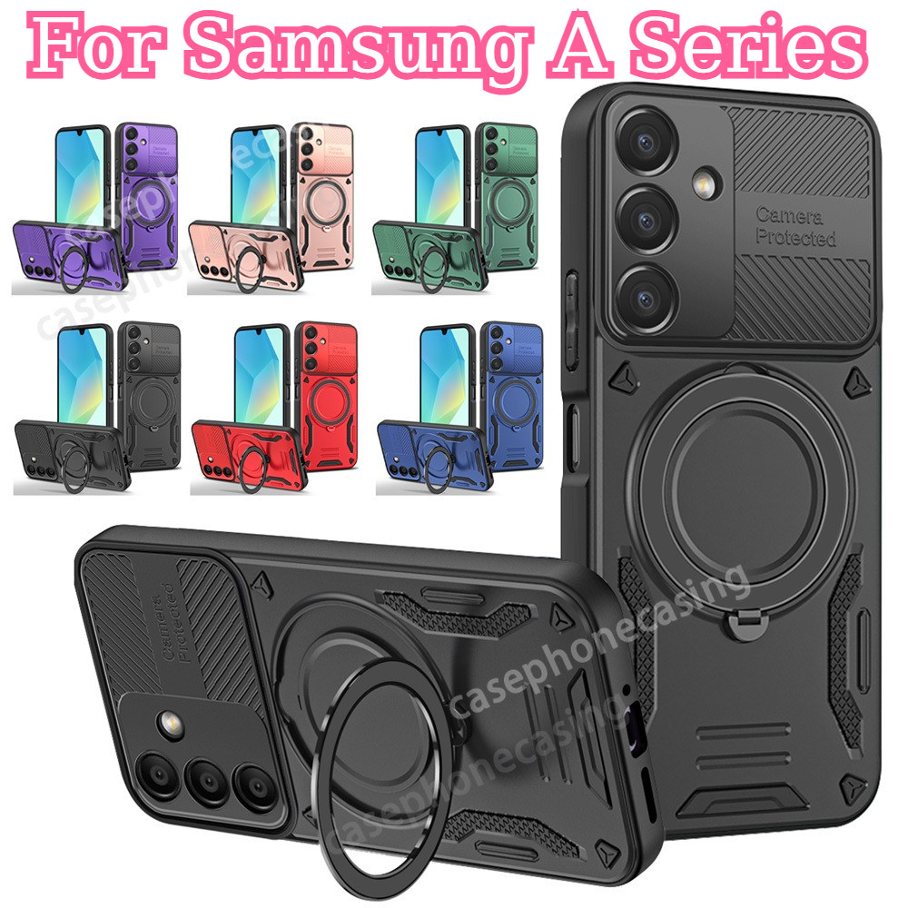 SAMSUNG เคสโทรศัพท์สําหรับSamsung Galaxy A57 A37 A17 A07 A56 A36 A26 A16 A06 SamsungA57 4G 5G 2026 Heavy DutyเกราะปลอกKickstandแม่เหล็ก360° ขาตั้งแหวนหมุนกันกระแทกฝาหลัง