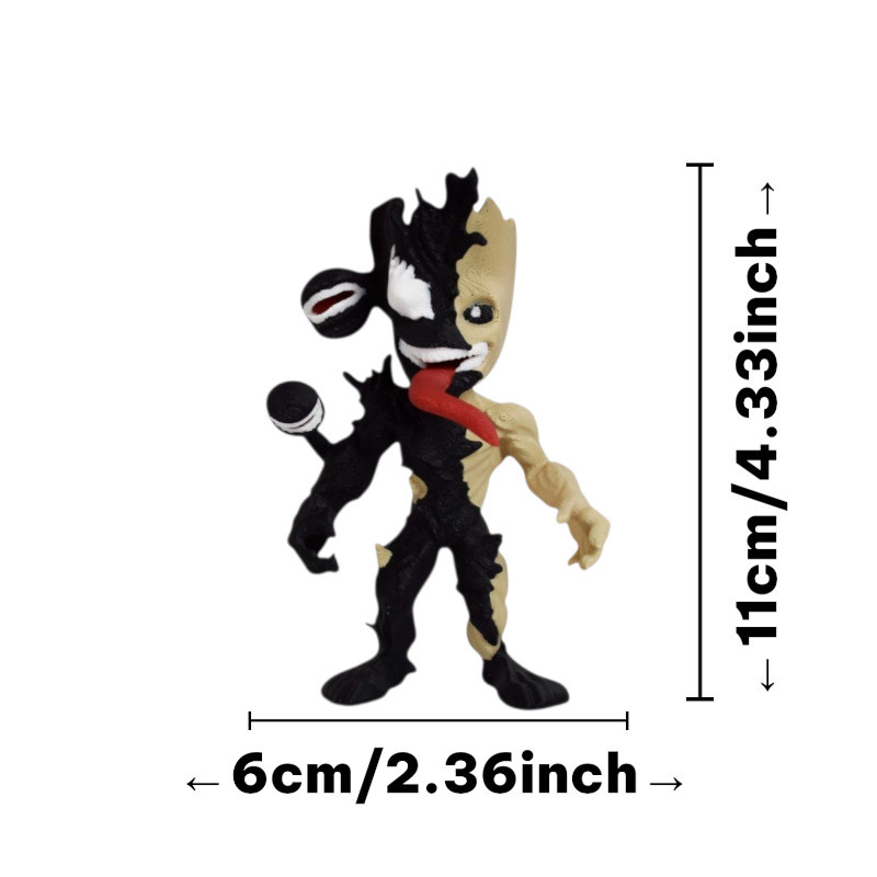3D พิมพ์ยอดนิยม Marvel Venom และ Groot fusion จี้พวงกุญแจสร้างสรรค์อินเทรนด์ของเล่นของขวัญรูป
