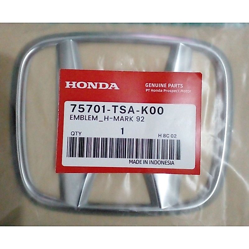 Original Honda BRIO และ BRV 2015-2025 โลโก้ H ด้านหลัง 75701 TSA K00