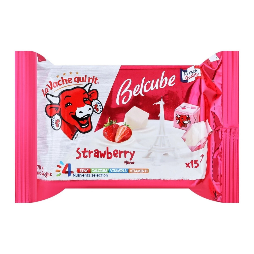เดอะ ลาฟฟิ่งคาว เบลคิวบ์รสสตรอว์เบอร์รี The Laughing Cow Belcube Strawberry 78g.