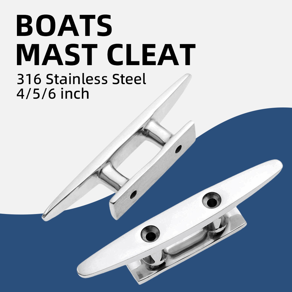 AndyMarine 4/5/6 นิ้ว 316 ฐานสแตนเลส Cleat กระจกขัดเงาเรืออุปกรณ์เสริมฐาน Cleat Marine เชือกฐาน