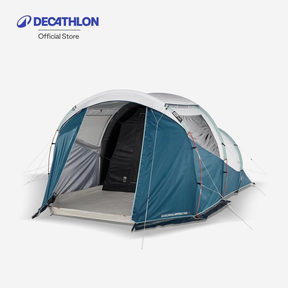 Decathlon Camping Tent With Poles เต็นท์ตั้งแคมป์พร้อมเสา รุ่น Arpenaz 4.1 F&B สำหรับ 4 คน 1 ห้องนอน - Blue