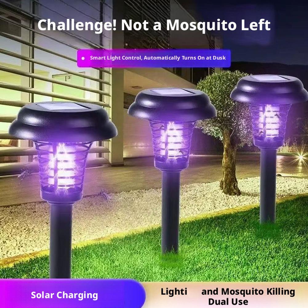 พลังงานแสงอาทิตย์ Bug Zapper กันน้ํากลางแจ้งยุงสําหรับ Patio Garden Camping แมลง V8A6