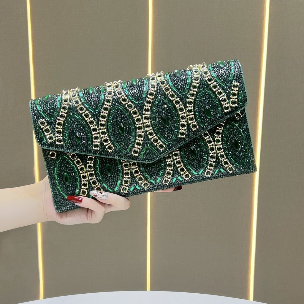 Dinner Clutch Envelope Bag Women Diamond-Studded Messenger Shoulder Bag Ladies Clutch Bag Chain Bag