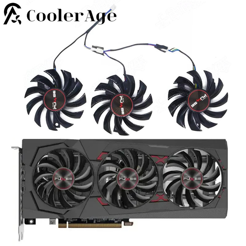 INew Original RX5600XT Vidoe การ์ดพัดลมสําหรับ Sapphire RX 5600 XT 6GB PULSE Pro OC เปลี่ยนกราฟิกการ