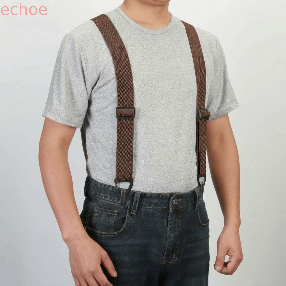 ECHOEDGE สายรัดทํางาน, Heavy Duty 3.8 ซม.กว้าง X-Type Suspenders,แฟชั่น Elegant Anti-slip 4 Gripper Clasps กางเกงยืดหยุ่นวงเล็บชุดอุปกรณ์เสริม