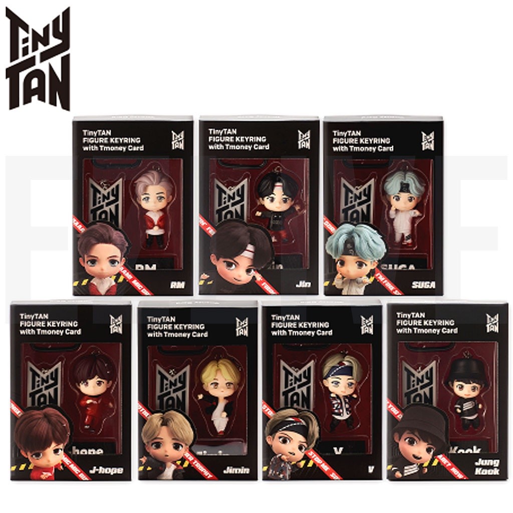 T money [BTS OFFICIAL] BTS figurineBT21 TINYTAN รูป KEYRING พร้อม Tmoney Card BTS พวงกุญแจ KPOP Keyr