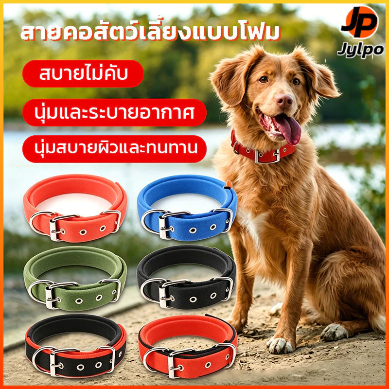 Jylpo(S-XXL)ปลอกคอสุนัขปรับได้หัวเข็มขัดโลหะทนทานป้องกันการรัดสําหรับสุนัขพันธุ์เล็ก-กลาง-ใหญ่มีหลายสีให้เลือก