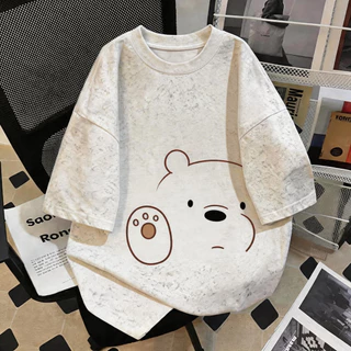 TEE·SHOP🍀 เสื้อยืด Oversize ' Outline Bear Paw ' สไตล์เกาหลี เท่ห์มาก ใส่ได้ทั้งชายหญิง ผ้านุ่มสบายตัวทั้งวัน รองรับ COD
