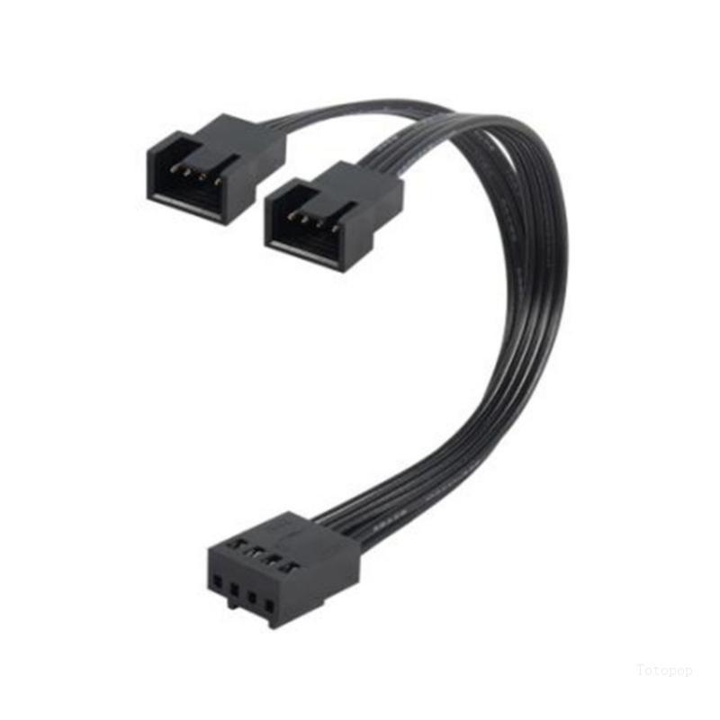 Top 1 ถึง 2 วิธี 4Pin PWM พัดลมสาย PWM Extension Splitter สายสีดํา Sleeved 13 ซม.สายต่อตัวเชื่อมต่อ