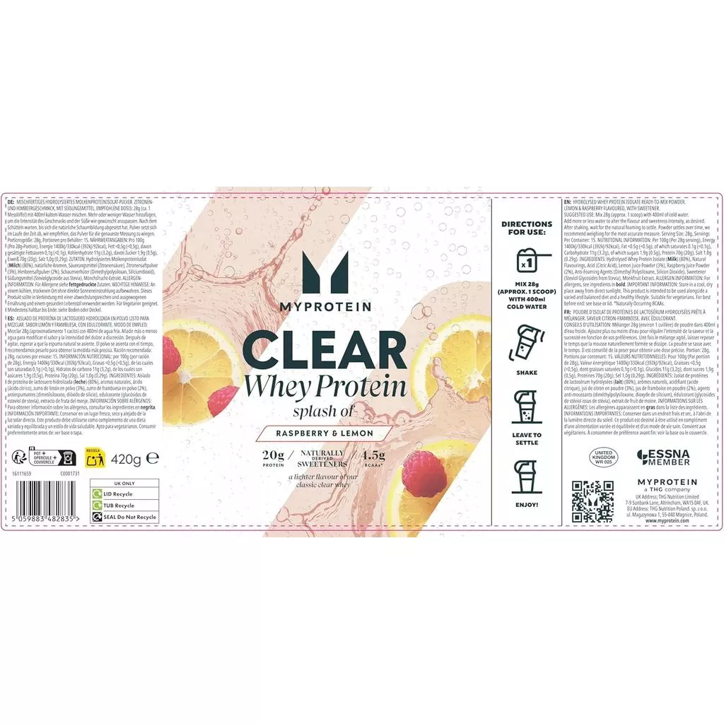 Myprotein Clear Whey Isolate รสราสเบอร์รี่ thumbnail 6