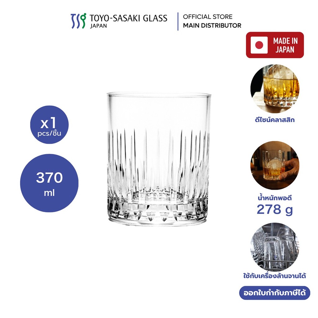 Toyo-Sasaki แก้วร็อค Rock glass, Lambda #ROCK-A-02 (ราคาต่อ 1 ชิ้น)
