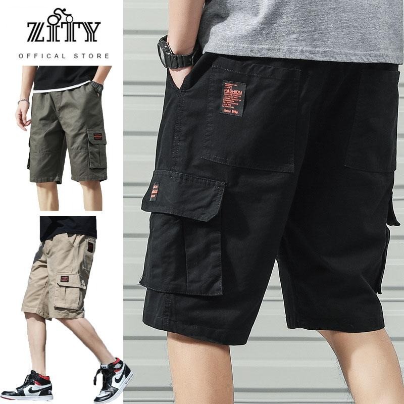 กางเกงคาร์โก้ยุทธวิธี ZITY สำหรับผู้ชาย น้ำหนักเบา ลายพราง สไตล์ Seluar Lelaki ชุดลำลอง