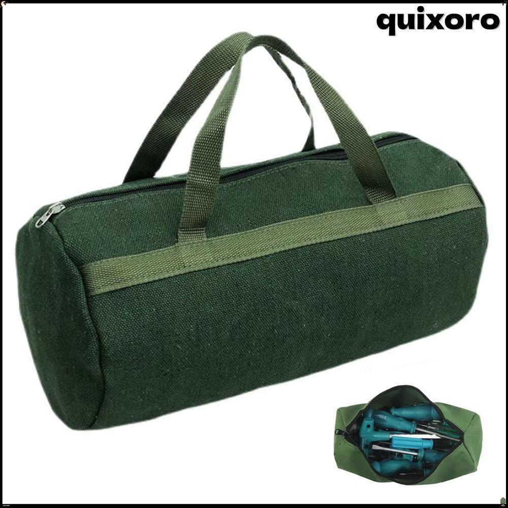 QUIXORO กระเป๋าเก็บเครื่องมือ,ผ้าใบหนากระเป๋าถือฮาร์ดแวร์เครื่องมือออแกไนเซอร์,แบบพกพาความจุขนาดใหญ่มือซ่อมรถยนต์ชุดเครื่องมือ