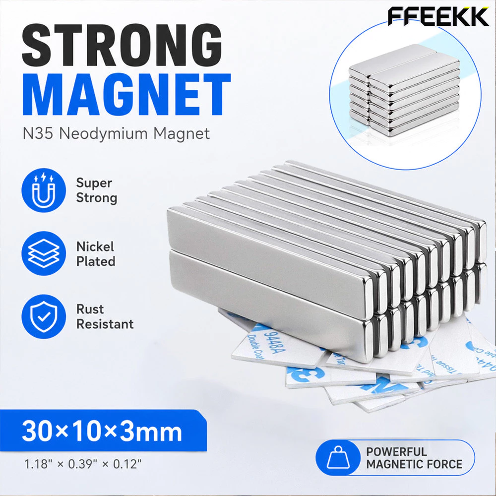 20ขึ้น แม่เหล็ก ขนาด 30*10*3mm แม่เหล็กแรงสูง นีโอไดเมียม 30mm x 10mm x 3mm Magnet Neodymium แม่เหล็กแรงสูงรูปสี่เหลี
