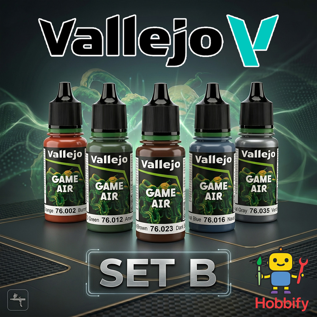 Vallejo Game Air Set B  สีอะคริลิคสูตรน้ำ สำหรับแอร์บรัช ชุดสีทาโมเดลฟิกเกอร์และกันพลา เกรดพรีเมียม