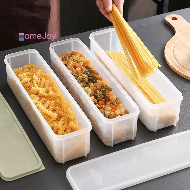 [ความสุขที่บ้าน-ที] สดกล่องก๋วยเตี๋ยวพลาสติกถนอมอาหารกล่องปิดผนึกสี่เหลี่ยมผืนผ้าผลไม้ภาชนะตู้เย็นการจัดเก็บห้องครัวซัพพลายบ้านเครื