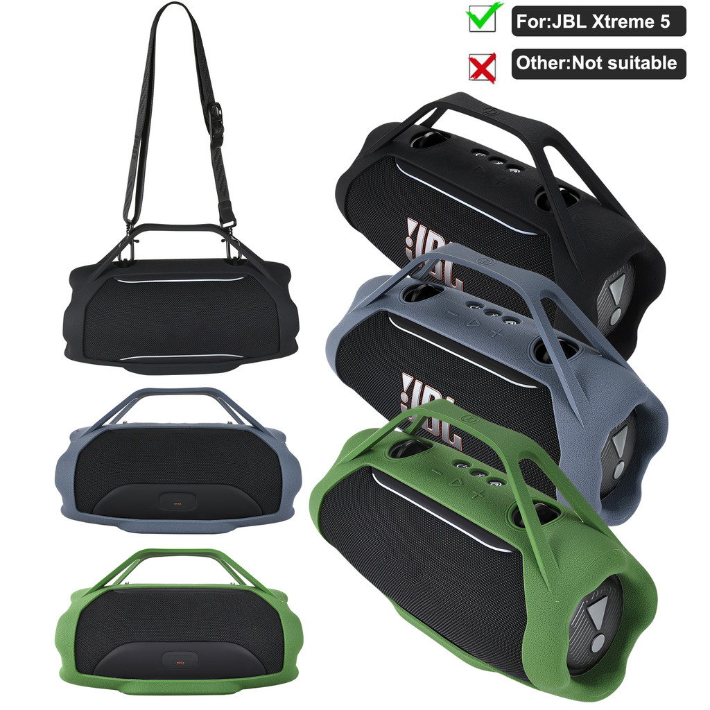 เคสซิลิโคนใหม่ล่าสุดสําหรับลําโพง JBL Xtreme 5 – ฝาครอบป้องกันกันลื่น, ผิวนุ่มที่ทนทาน, เข้าถึงพอร์ตและปุ่มเต็ม, ที่จับเดินทาง